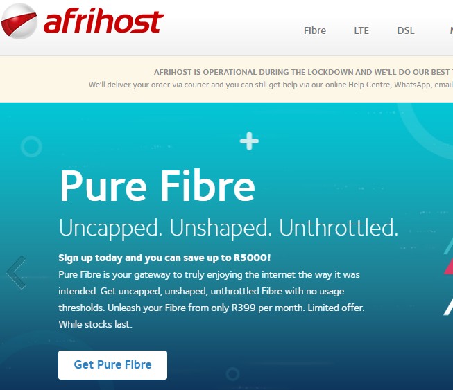 afrihost Web hosting companies in South Africa